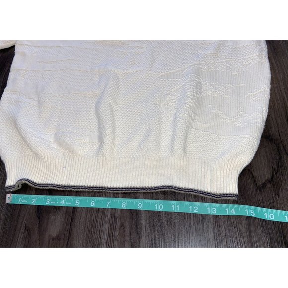 Vintage Pinnacle MEDIUM Men’s Golf Sweater Beige Crewneck Cotton - Picture 10 of 11